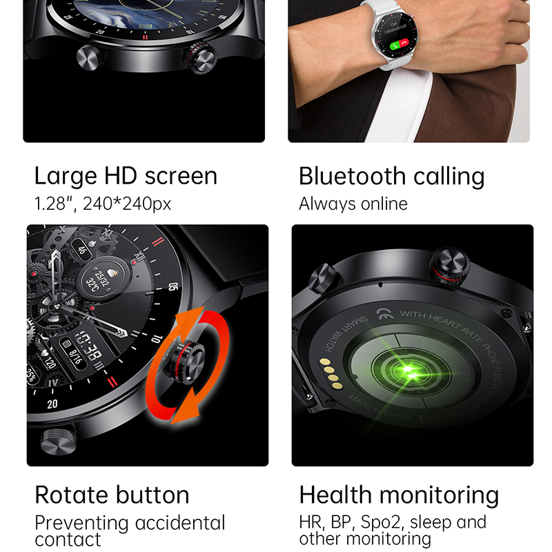 GPS ECG + PPG Bluetooth llamad - Smartwatch Custom reseña y precio